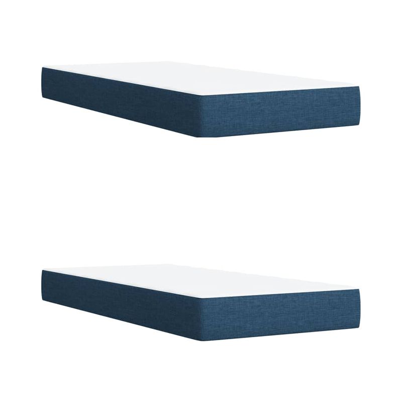 Casa si Gradina - Mobilier - Paturi si accesorii - Paturi - Pat box spring cu saltea, albastru, 200x200 cm, textil - Infinity.ro