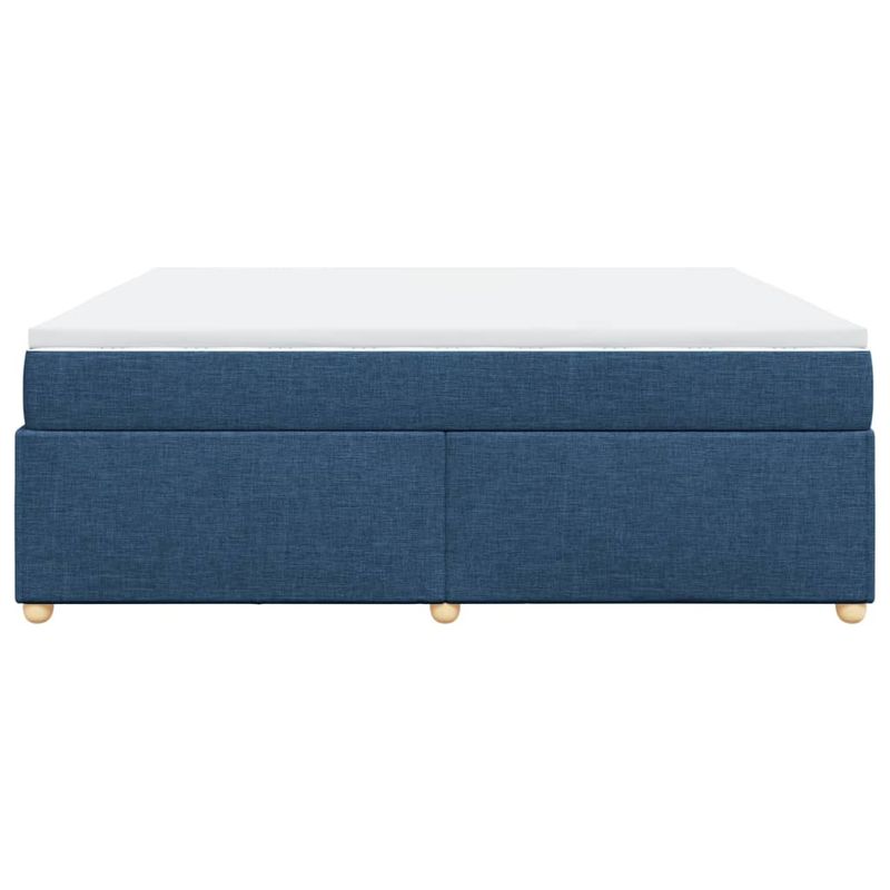 Casa si Gradina - Mobilier - Paturi si accesorii - Paturi - Pat box spring cu saltea, albastru, 200x200 cm, textil - Infinity.ro