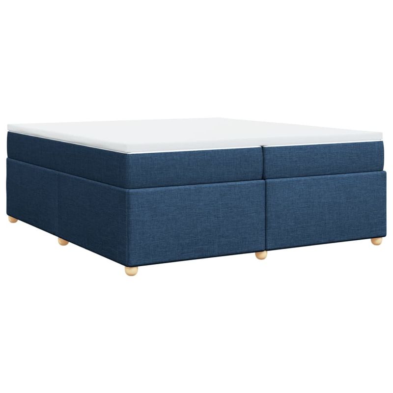 Casa si Gradina - Mobilier - Paturi si accesorii - Paturi - Pat box spring cu saltea, albastru, 200x200 cm, textil - Infinity.ro