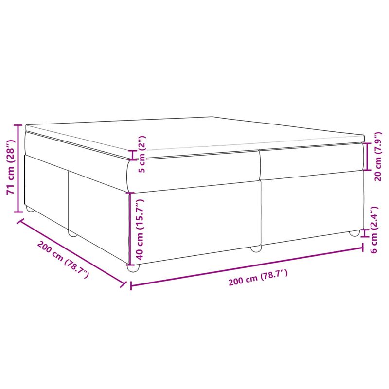 Casa si Gradina - Mobilier - Paturi si accesorii - Paturi - Pat box spring cu saltea, albastru, 200x200 cm, textil - Infinity.ro
