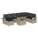 Casa si Gradina - Gradina si terasa - Mobilier exterior - Seturi mobila gradina - Set canapele de gradina cu perne, 9 piese gri deschis poliratan - Infinity.ro