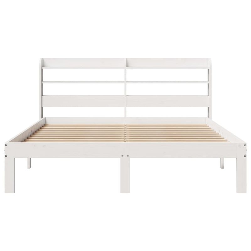 Casa si Gradina - Mobilier - Paturi si accesorii - Paturi - Cadru de pat cu tablie, alb, 140x200 cm, lemn masiv de pin - Infinity.ro