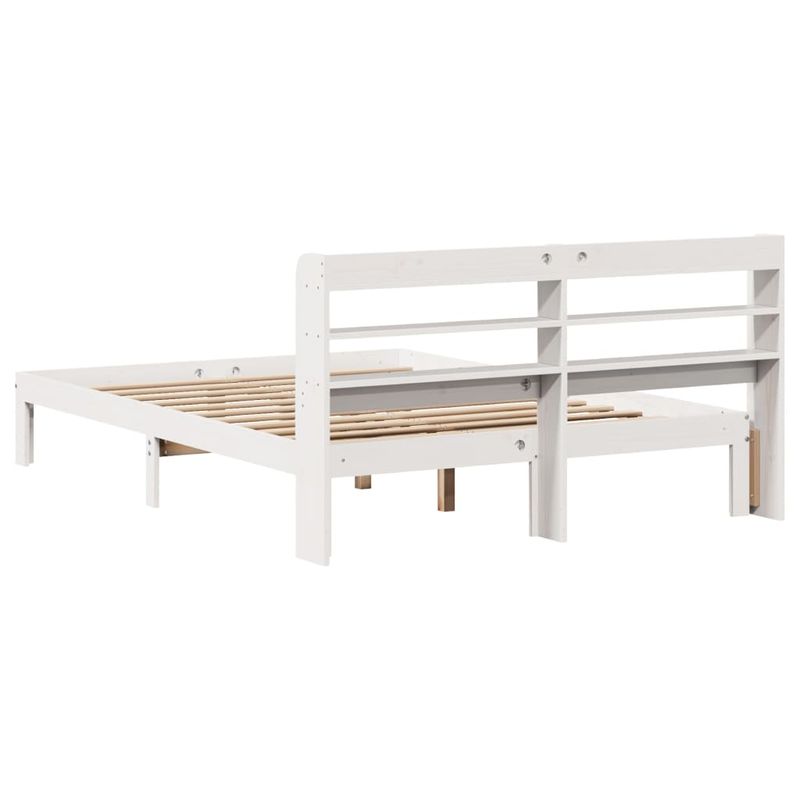 Casa si Gradina - Mobilier - Paturi si accesorii - Paturi - Cadru de pat cu tablie, alb, 140x200 cm, lemn masiv de pin - Infinity.ro