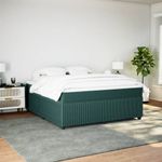 Casa si Gradina - Mobilier - Paturi si accesorii - Paturi - Pat box spring cu saltea, verde inchis, 180x200 cm, catifea - Infinity.ro