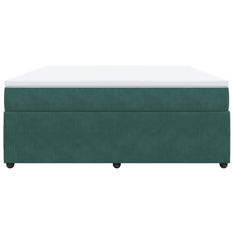 Casa si Gradina - Mobilier - Paturi si accesorii - Paturi - Pat box spring cu saltea, verde inchis, 180x200 cm, catifea - Infinity.ro