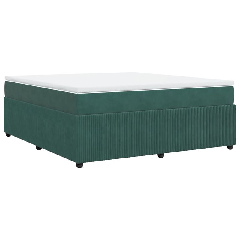 Casa si Gradina - Mobilier - Paturi si accesorii - Paturi - Pat box spring cu saltea, verde inchis, 180x200 cm, catifea - Infinity.ro