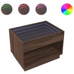 Casa si Gradina - Mobilier - Mese si birouri - Masute de cafea - Masuta de cafea cu LED infinity, stejar maro, 70x50x50 cm - Infinity.ro