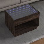 Casa si Gradina - Mobilier - Mese si birouri - Masute de cafea - Masuta de cafea cu LED infinity, stejar maro, 70x50x50 cm - Infinity.ro