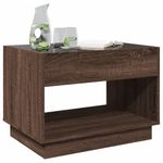 Casa si Gradina - Mobilier - Mese si birouri - Masute de cafea - Masuta de cafea cu LED infinity, stejar maro, 70x50x50 cm - Infinity.ro