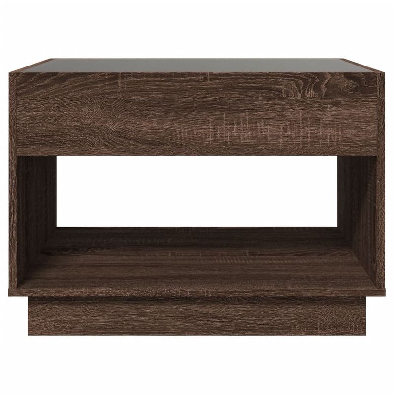 Casa si Gradina - Mobilier - Mese si birouri - Masute de cafea - Masuta de cafea cu LED infinity, stejar maro, 70x50x50 cm - Infinity.ro
