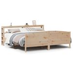 Casa si Gradina - Mobilier - Paturi si accesorii - Paturi - Cadru de pat fara saltea, 200x200 cm, lemn masiv pin - Infinity.ro
