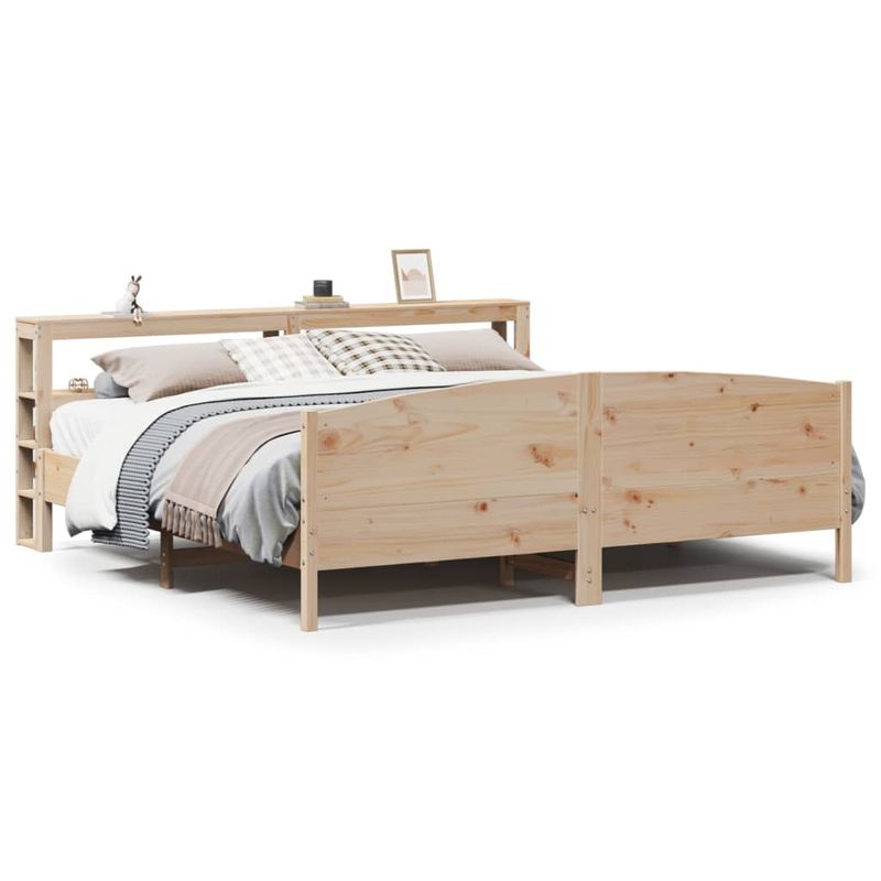 Casa si Gradina - Mobilier - Paturi si accesorii - Paturi - Cadru de pat fara saltea, 200x200 cm, lemn masiv pin - Infinity.ro