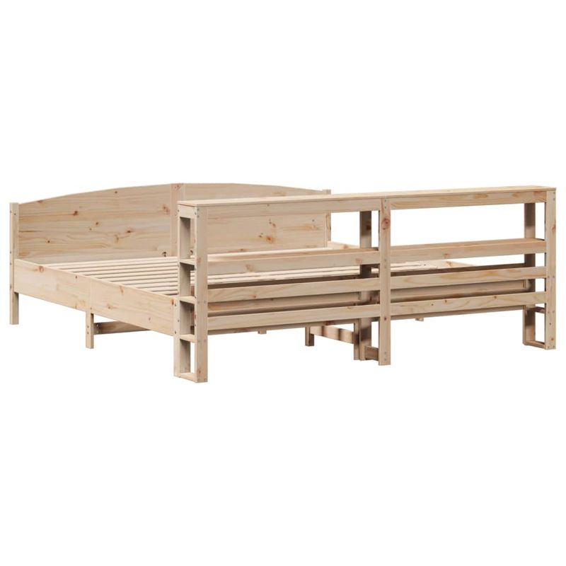 Casa si Gradina - Mobilier - Paturi si accesorii - Paturi - Cadru de pat fara saltea, 200x200 cm, lemn masiv pin - Infinity.ro
