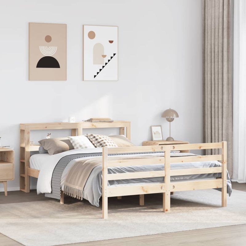 Casa si Gradina - Mobilier - Paturi si accesorii - Paturi - Cadru de pat fara saltea, 120x200 cm, lemn masiv pin - Infinity.ro
