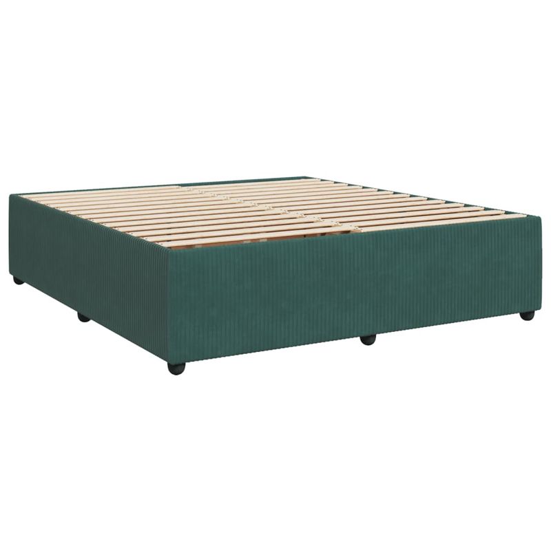 Casa si Gradina - Mobilier - Paturi si accesorii - Paturi - Pat box spring cu saltea, verde inchis, 180x200 cm, catifea - Infinity.ro