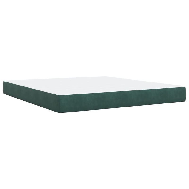 Casa si Gradina - Mobilier - Paturi si accesorii - Paturi - Pat box spring cu saltea, verde inchis, 180x200 cm, catifea - Infinity.ro