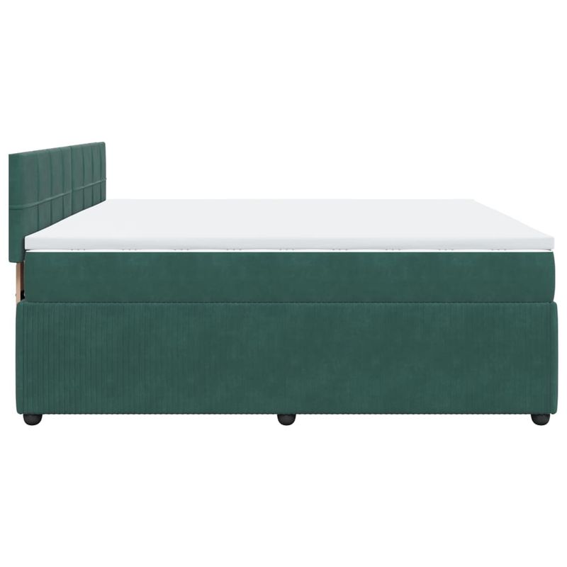 Casa si Gradina - Mobilier - Paturi si accesorii - Paturi - Pat box spring cu saltea, verde inchis, 180x200 cm, catifea - Infinity.ro
