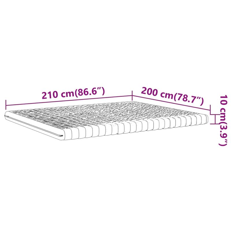 Casa si Gradina - Mobilier - Saltele si somiere - Saltele - Saltea din spuma, alb, 200x210 cm, 7 zone, duritate 20 ILD - Infinity.ro