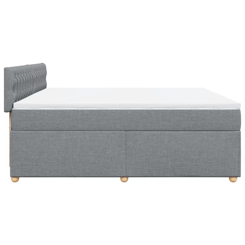 Casa si Gradina - Mobilier - Paturi si accesorii - Paturi - Pat box spring cu saltea, gri deschis, 200x200 cm, textil - Infinity.ro