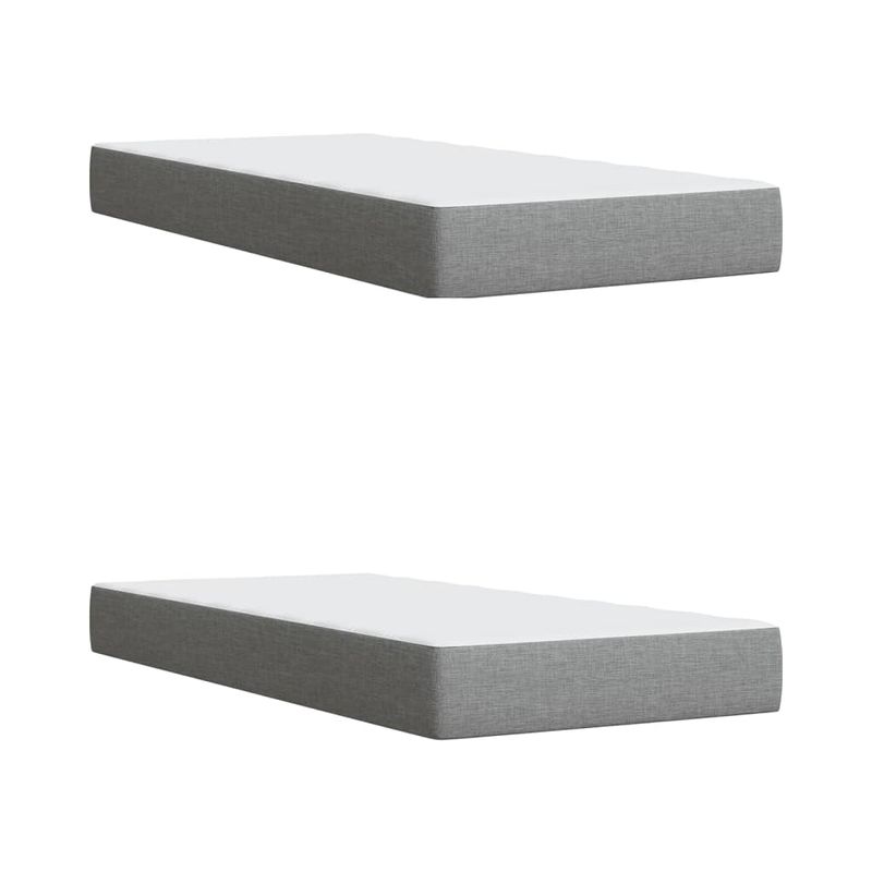 Casa si Gradina - Mobilier - Paturi si accesorii - Paturi - Pat box spring cu saltea, gri deschis, 200x200 cm, textil - Infinity.ro