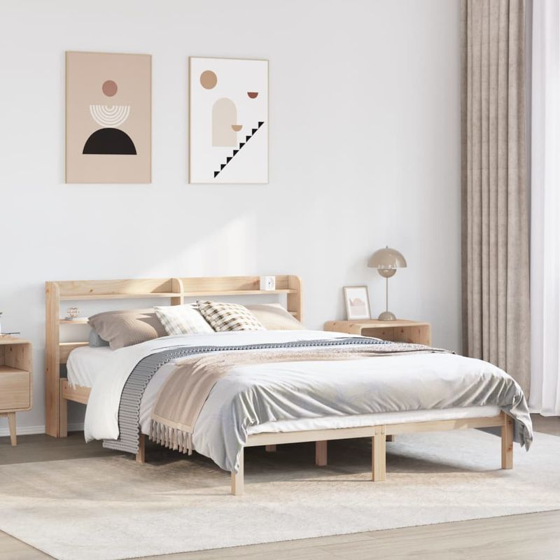 Casa si Gradina - Mobilier - Paturi si accesorii - Paturi - Cadru de pat fara saltea, 150x200 cm, lemn masiv pin - Infinity.ro