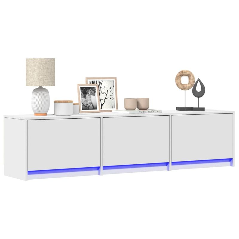 Casa si Gradina - Mobilier - Comode si corpuri - Comode - Dulap TV cu LED, alb, 165x34x40 cm, lemn prelucrat - Infinity.ro