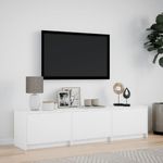 Casa si Gradina - Mobilier - Comode si corpuri - Comode - Dulap TV cu LED, alb, 165x34x40 cm, lemn prelucrat - Infinity.ro