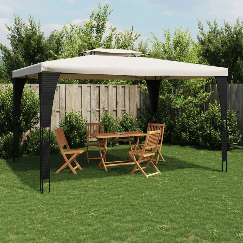 Casa si Gradina - Gradina si terasa - Umbrele si pavilioane - Pavilioane - Foisor cu acoperis dublu, crem, 3,98x2,98 m, otel - Infinity.ro