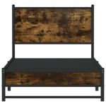 Casa si Gradina - Mobilier - Paturi si accesorii - Paturi - Cadru pat metalic fara saltea, stejar fumuriu, 80x200 cm - Infinity.ro