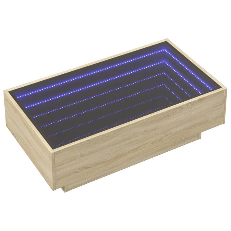Casa si Gradina - Mobilier - Mese si birouri - Masute de cafea - Masuta de cafea cu LED stejar sonoma 90x50x30 cm lemn prelucrat - Infinity.ro