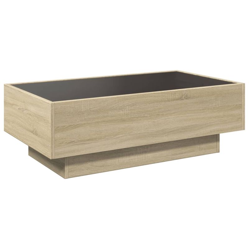 Casa si Gradina - Mobilier - Mese si birouri - Masute de cafea - Masuta de cafea cu LED stejar sonoma 90x50x30 cm lemn prelucrat - Infinity.ro