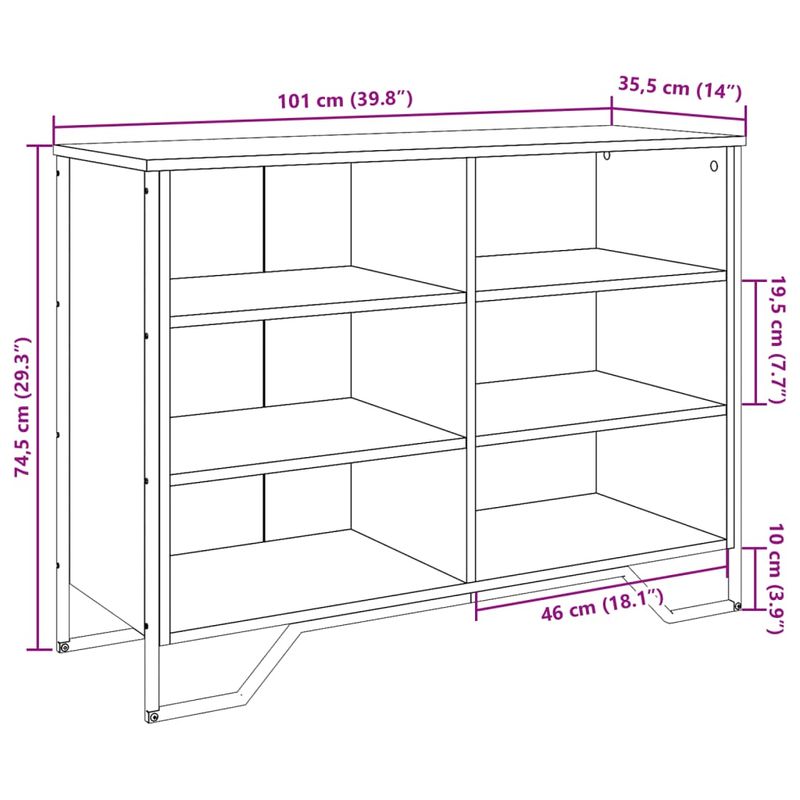 Casa si Gradina - Mobilier - Comode si corpuri - Comode - Dulap, stejar fumuriu, 101x35,5x74,5 cm, lemn prelucrat - Infinity.ro