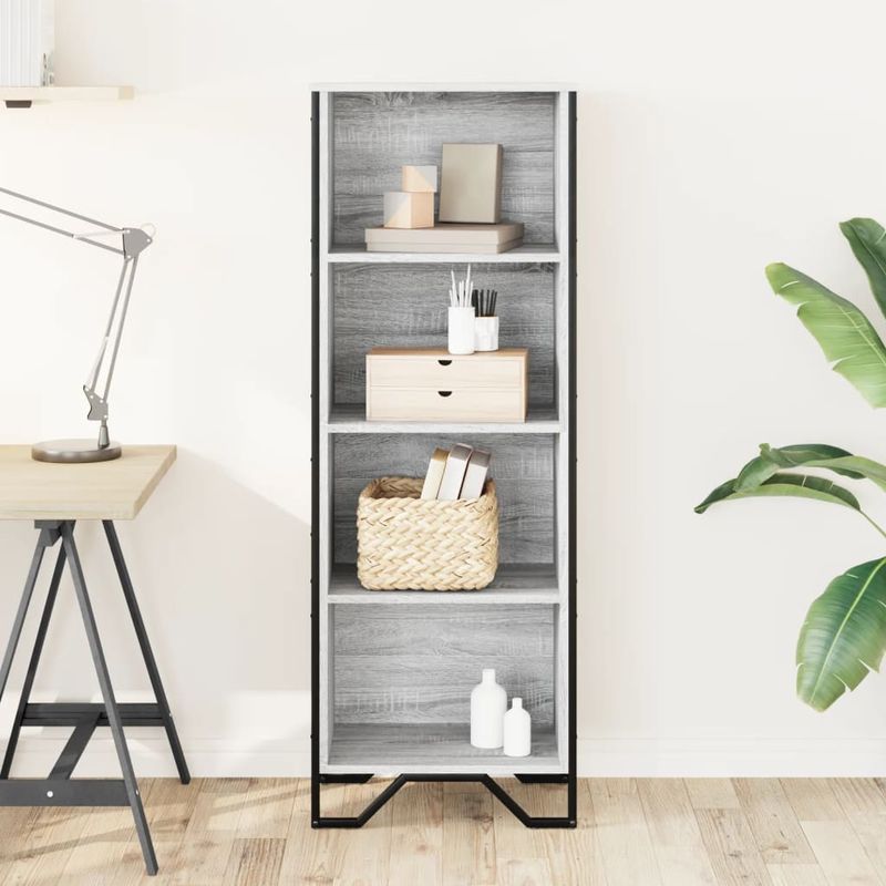 Casa si Gradina - Mobilier - Biblioteci si rafturi - Biblioteci - Biblioteca, gri sonoma, 50x31x137,5 cm, lemn prelucrat - Infinity.ro