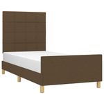 Casa si Gradina - Mobilier - Paturi si accesorii - Paturi - Cadru de pat cu tablie, maro inchis, 100x200 cm, textil - Infinity.ro