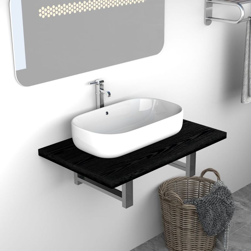 Casa si Gradina - Mobilier - Mobilier baie - Etajere baie - Mobilier de baie, negru, 60 x 40 x 16,3 cm - Infinity.ro