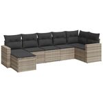Casa si Gradina - Gradina si terasa - Mobilier exterior - Canapele si fotolii gradina - Set canapele de gradina cu perne, 7piese gri deschis poliratan - Infinity.ro