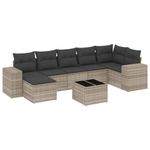 Casa si Gradina - Gradina si terasa - Mobilier exterior - Seturi mobila gradina - Set mobilier de gradina cu perne, 8 piese gri deschis poliratan - Infinity.ro