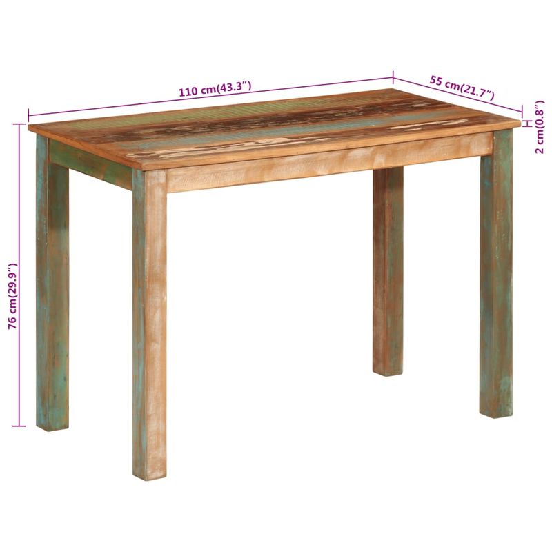 Casa si Gradina - Mobilier - Mese si birouri - Mese bucatarie si dining - Masa de bucatarie, 110x55x76 cm, lemn masiv reciclat - Infinity.ro