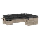 Casa si Gradina - Gradina si terasa - Mobilier exterior - Seturi mobila gradina - Set canapele de gradina cu perne 10 piese gri deschis poliratan - Infinity.ro