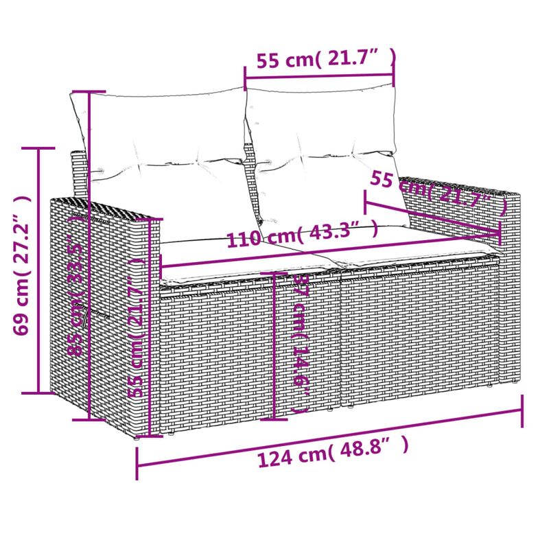 Casa si Gradina - Gradina si terasa - Mobilier exterior - Seturi mobila gradina - Set canapele de gradina cu perne 10 piese gri deschis poliratan - Infinity.ro