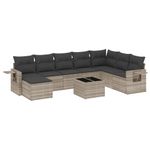 Casa si Gradina - Gradina si terasa - Mobilier exterior - Seturi mobila gradina - Set canapele de gradina cu perne, 9 piese gri deschis poliratan - Infinity.ro
