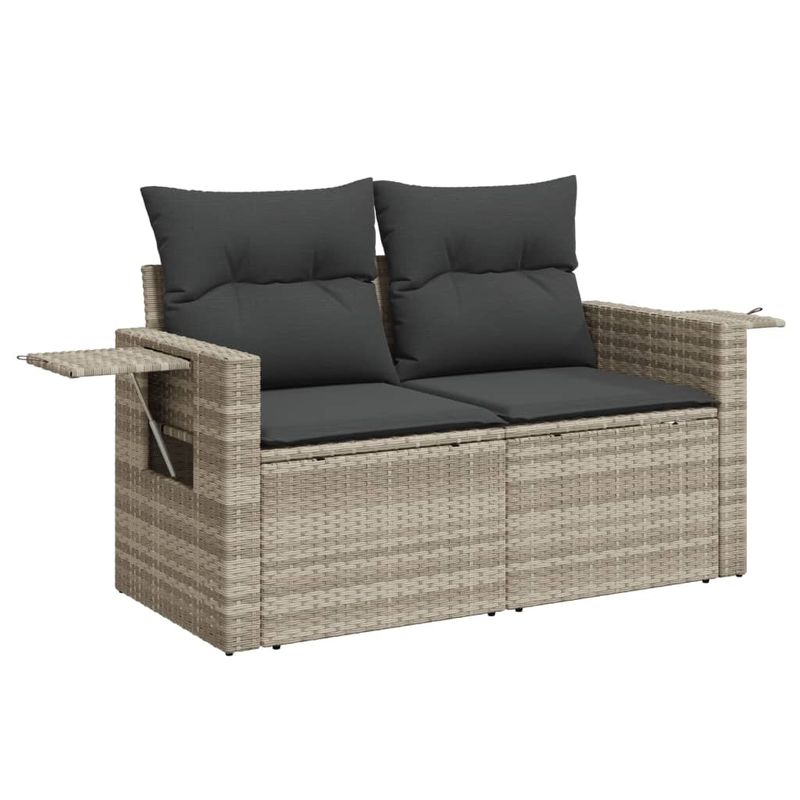 Casa si Gradina - Gradina si terasa - Mobilier exterior - Seturi mobila gradina - Set canapele de gradina cu perne, 9 piese gri deschis poliratan - Infinity.ro