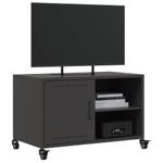 Casa si Gradina - Mobilier - Comode si corpuri - Comode - Dulap TV, negru, 68x39x43,5 cm, otel laminat la rece - Infinity.ro