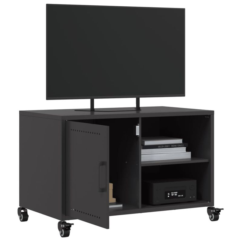 Casa si Gradina - Mobilier - Comode si corpuri - Comode - Dulap TV, negru, 68x39x43,5 cm, otel laminat la rece - Infinity.ro