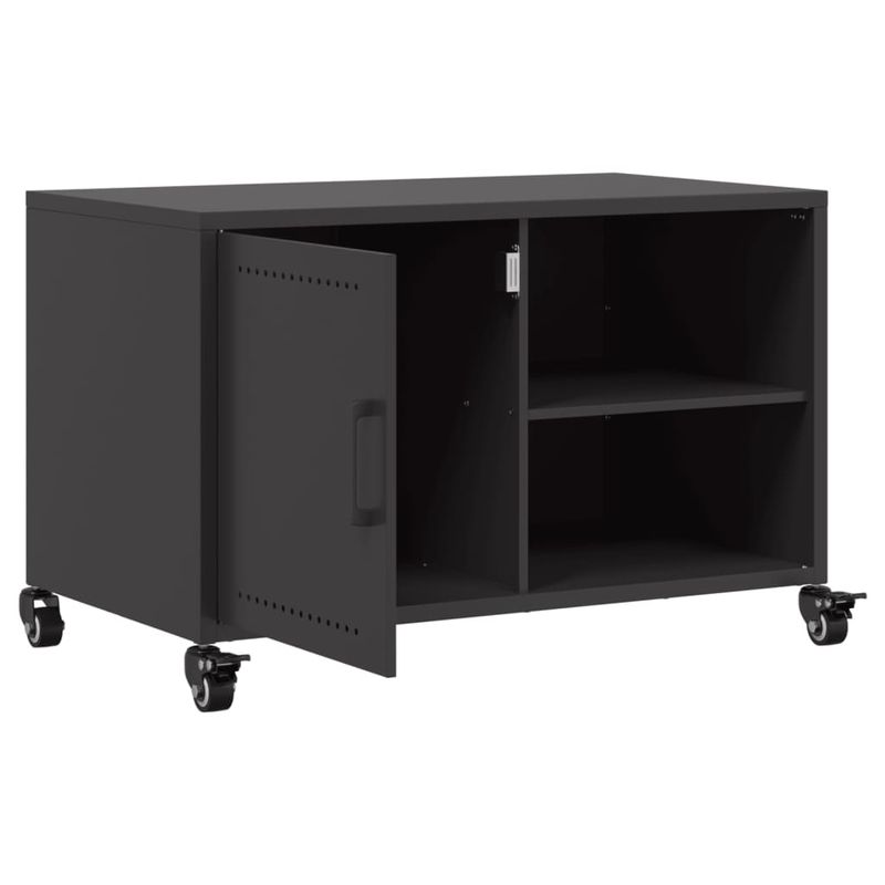 Casa si Gradina - Mobilier - Comode si corpuri - Comode - Dulap TV, negru, 68x39x43,5 cm, otel laminat la rece - Infinity.ro