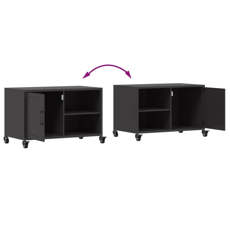 Casa si Gradina - Mobilier - Comode si corpuri - Comode - Dulap TV, negru, 68x39x43,5 cm, otel laminat la rece - Infinity.ro