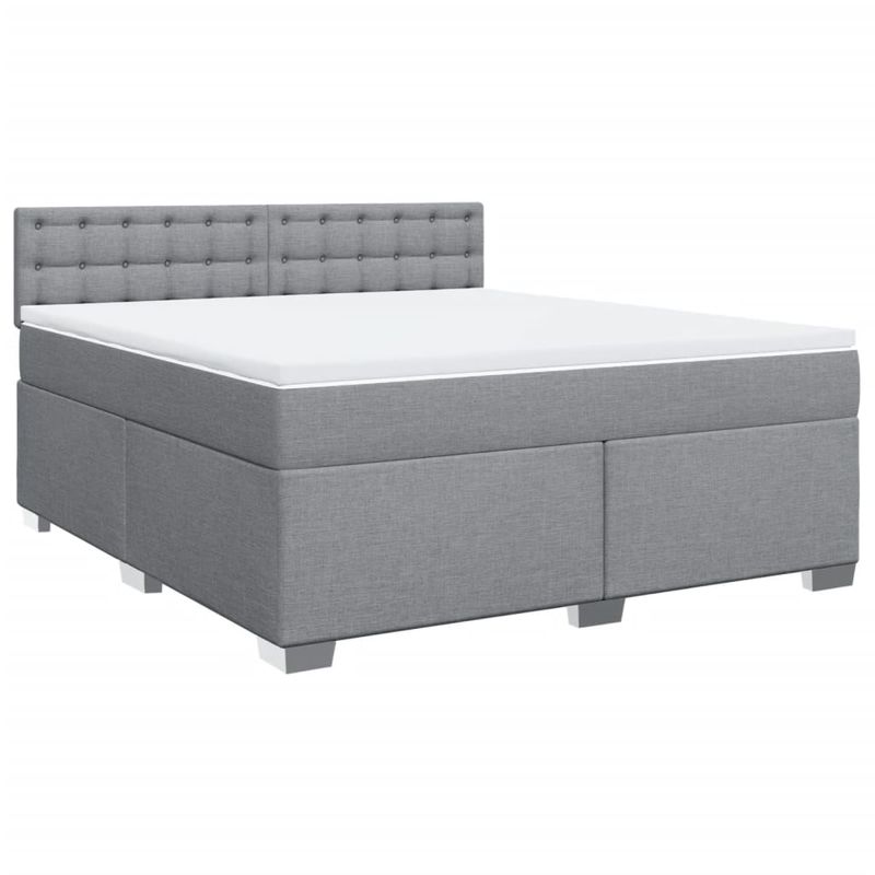 Casa si Gradina - Mobilier - Paturi si accesorii - Paturi - Pat continental, gri deschis, 180x200 cm, material textil - Infinity.ro