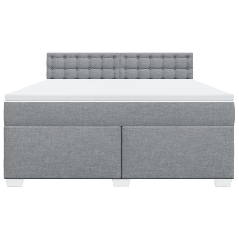 Casa si Gradina - Mobilier - Paturi si accesorii - Paturi - Pat continental, gri deschis, 180x200 cm, material textil - Infinity.ro