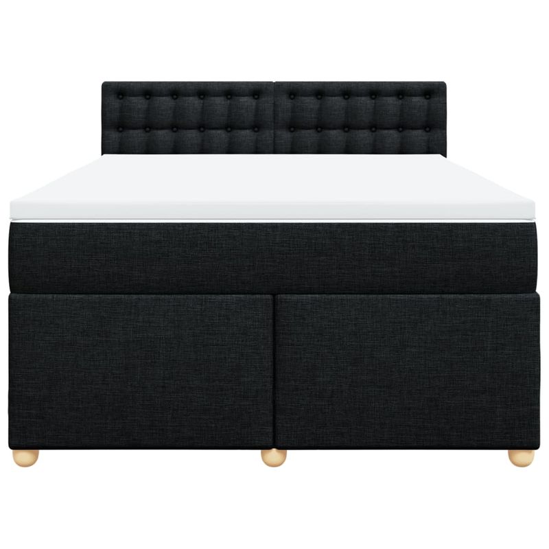 Casa si Gradina - Mobilier - Paturi si accesorii - Paturi - Pat box spring cu saltea, negru, 140x190 cm, textil - Infinity.ro