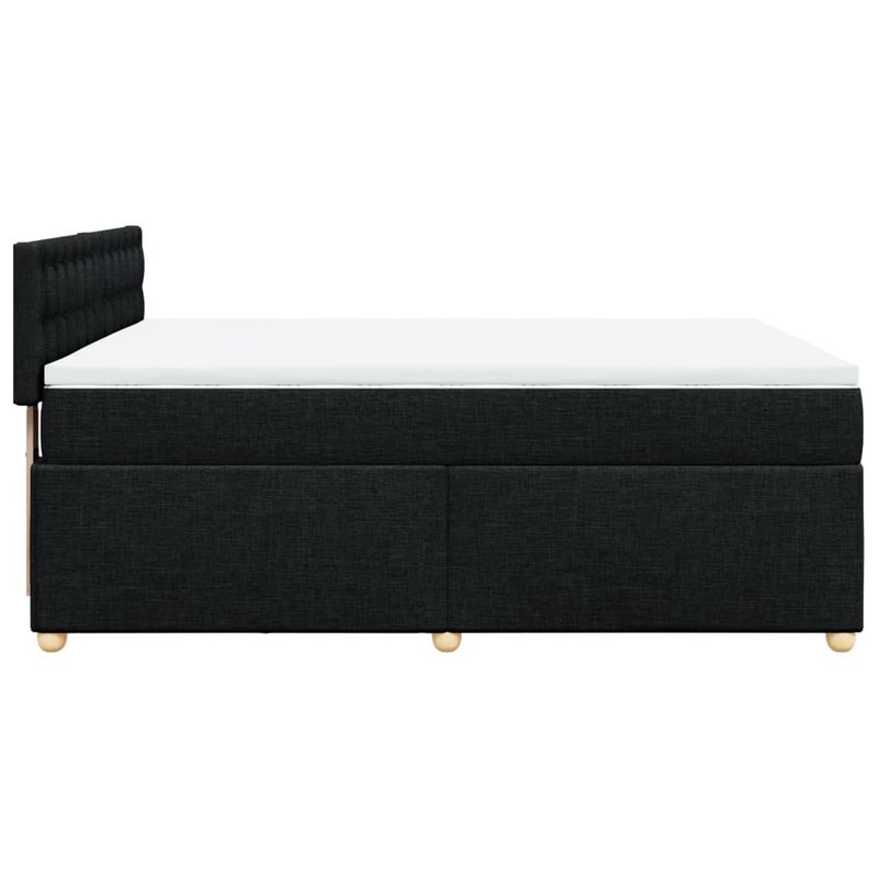 Casa si Gradina - Mobilier - Paturi si accesorii - Paturi - Pat box spring cu saltea, negru, 140x190 cm, textil - Infinity.ro